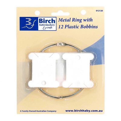 METAL RINGS WITH 12 PLASTIC BOBBINS