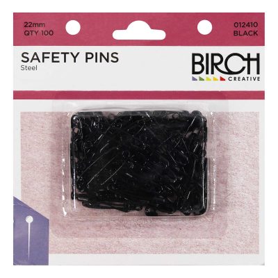 PINS SAFETY BLACK 100PCS 22MM