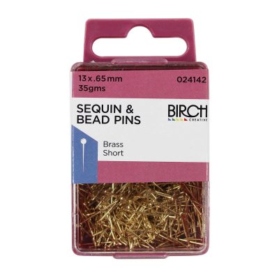 PINS SEQUIN & BEAD BRASS 13x0.65MM 35GMS