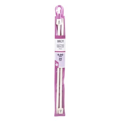 BIRCH KNITTING NEEDLE PLASTIC 25CM 5.00-6.00MM