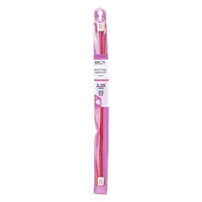 BIRCH KNITTING NEEDLE PLASTIC 25CM 2.00-3.75MM