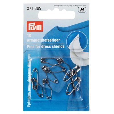 PRYM SAFETY PINS DRESS SHIELDS BRASS SILVER 19MM