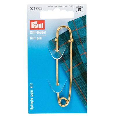 PRYM KILT PIN BRASS 76 MM GOLD COL LACQUERED