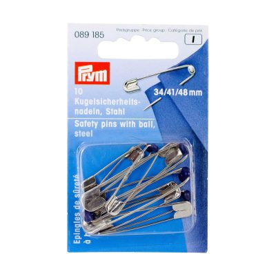 PRYM SAFETY PINS WITH BALL HT 1-3 SILVER