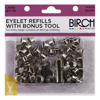 EYELETS LARGE SILVER 50 PACK