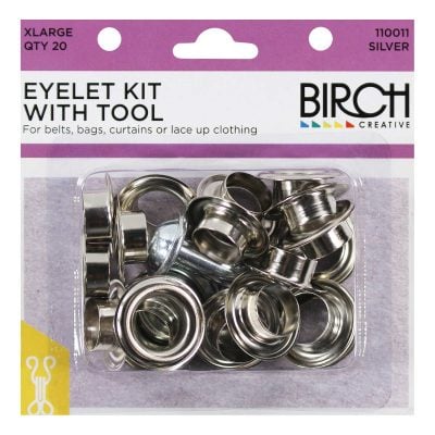 EYELETS XLARGE SILVER 20 PACK