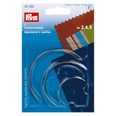 PRYM UPHOLSTERER'S NEEDLES CURVED 2-4-5, SILVER