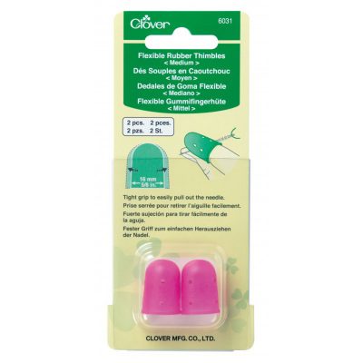 CLOVER RUBBER THIMBLES 2PC MEDIUM 6031