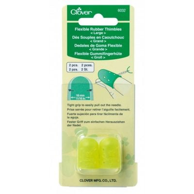 CLOVER FLEXIBLE RUBBER THIMBLES 2PC LARGE