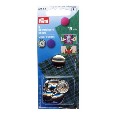 PRYM COVER BUTTONS WITHOUT TOOL BRASS 19 MM SILVER