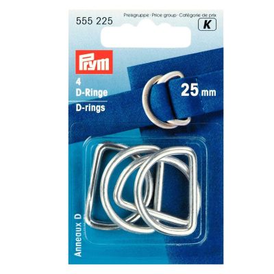 PRYM D-RINGS 25 MM SILVER COL
