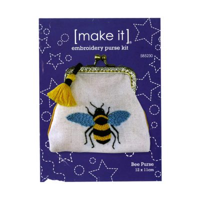 MI EMBROIDERY PURSE KIT - BEE 12X11CM