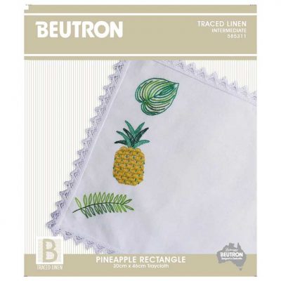 PINEAPPLE FLORAL EMBROIDERY TRAYCLOTH KIT 31X45CM