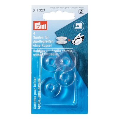 PRYM BOBBINS FOR HORIZONTAL SHUTTLE PLASTIC 20MM