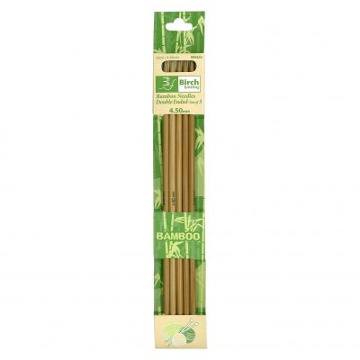 BIRCH KNITTING NEEDLE BAMBOO D/ENDED 20CM - 4.50MM