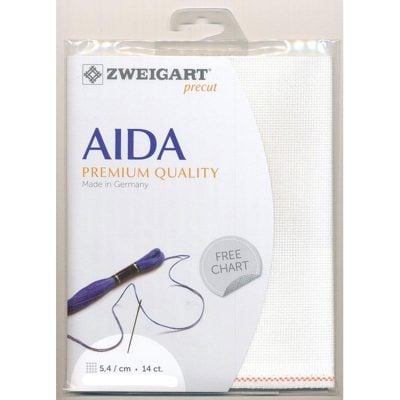 ZWEIGART PRECUT 14CT AIDA WHT 36X48CM