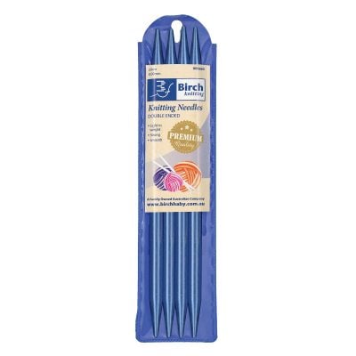 BIRCH KNITTING NEEDLE SET4 ANODISED 20CM 8.00-10MM