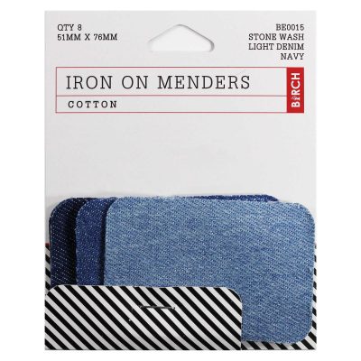 8 ON IRON ON MEND - STONEWASH/LT. DENIM/NAVYDENIM