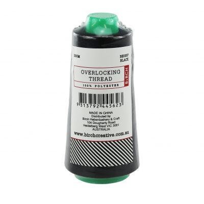 OVERLOCKING POLYESTER THREAD CONE - BLACK