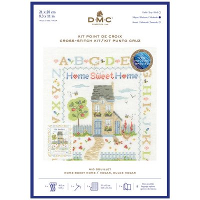 DMC CROSS STITCH KIT -HOME SWEET HOME 14CT 21X28CM