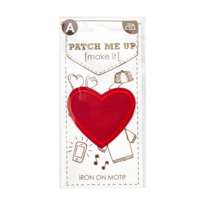 MOTIF IRON-ON RED HEART 3PK