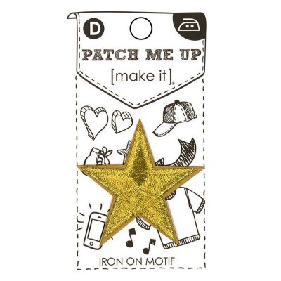 MOTIF IRON-ON MEDIUM GOLD STAR 3PK
