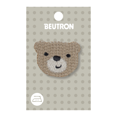 MOTIF IRON-ON TEDDY HEAD 3PK