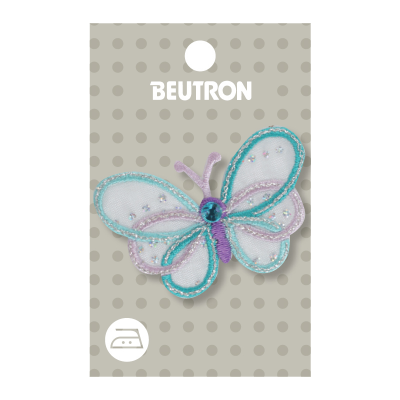 MOTIF IRON-ON BUTTERFLY SPARKLY 3PK