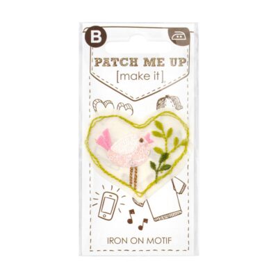 MOTIF IRON-ON BIRD IN HEART 3PK