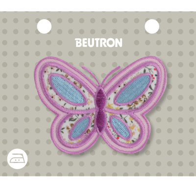 MOTIF IRON-ON BUTTERFLY PINK 3PK
