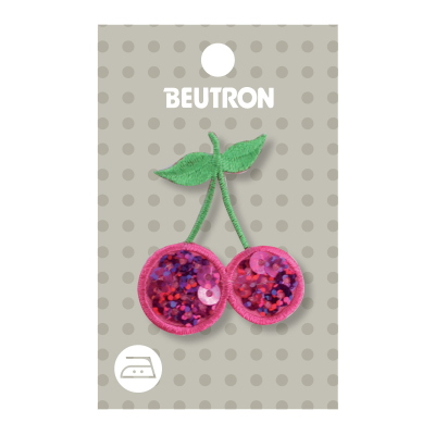MOTIF IRON-ON CHERRIES SEQUIN 3PK