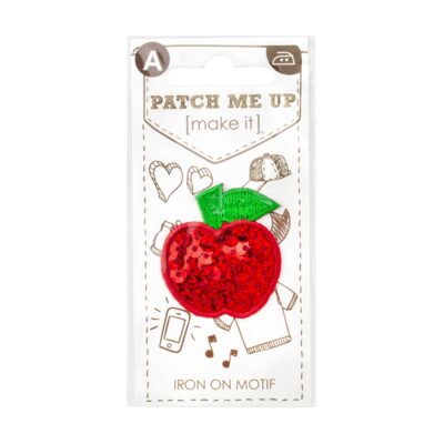 MOTIF IRON-ON APPLE RED SEQUINS 3PK
