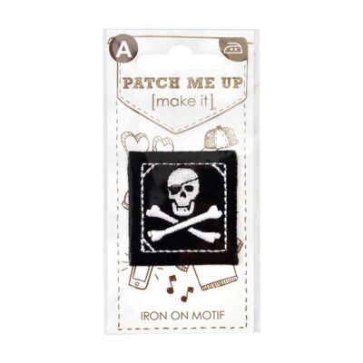 MOTIF IRON-ON SKULL PATCH 3PK