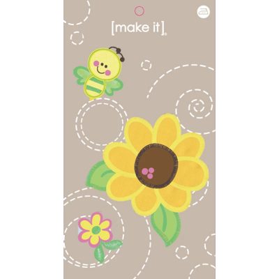 MOTIF IRON-ON JUMBO FLOWER&BEE 3PK