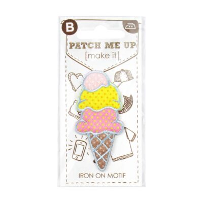 MOTIF IRON-ON ICE CREAM CONE 3PK