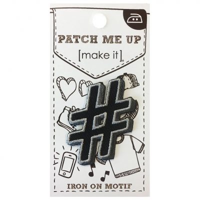 MOTIF IRON-ON HASHTAG 3PK