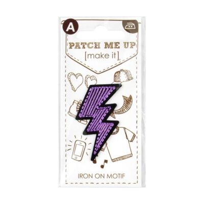 MOTIF IRON-ON LIGHTNING PURPLE 3PK