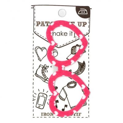 MAKE IT MOTIF HEART SPECS PINK/WHITE 3.4X7.7CM 3PK