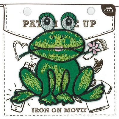 MOTIF IRON-ON FROG 3PK