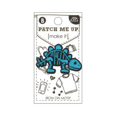MOTIF IRON-ON  BLUE DINO 4.5X3CM/3PK