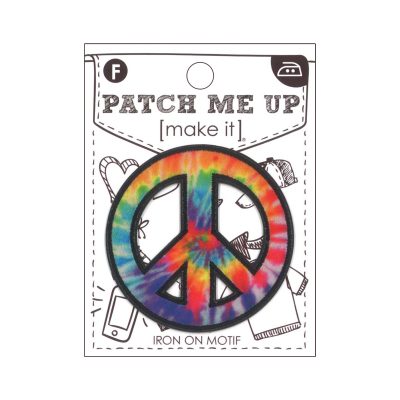 MOTIF IRON-ON  TIE DYE -PEACE SYMBOL 5.5X5.5CM/3PK