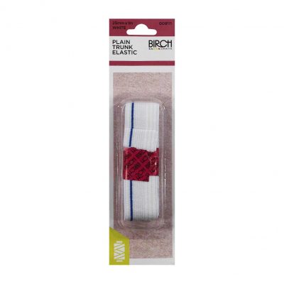 ELASTIC TRUNK PLAIN 25MMx1M HK - WHITE