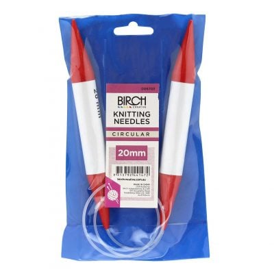 BIRCH KNITTING NEEDLE CIRCULAR 20MM