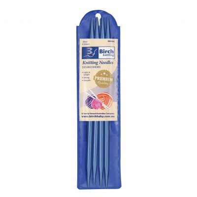 BIRCH KNITTING NEEDLE SET4 ANODISED 20CM 6.50-7MM