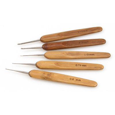 BIRCH BAMBOO CROCHET HOOKS-FLAT HANDLE 0.60-1.75MM