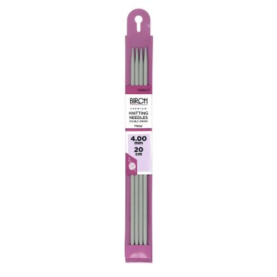 BIRCH KNITTING NEEDLE PREMIUM SET4 20CM 4-5.00MM