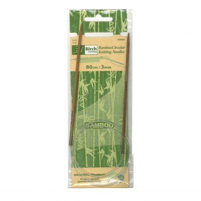 BIRCH KNITTING NEEDLE CIRCULAR BAMBOO 80CM 3-5MM