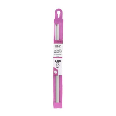 BIRCH KNITTING NEEDLE PREMIUM SET4 20CM 2-3.75MM
