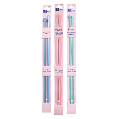 BIRCH KNITTING NEEDLE PEARL 25CM Sz 2.00-3.75MM