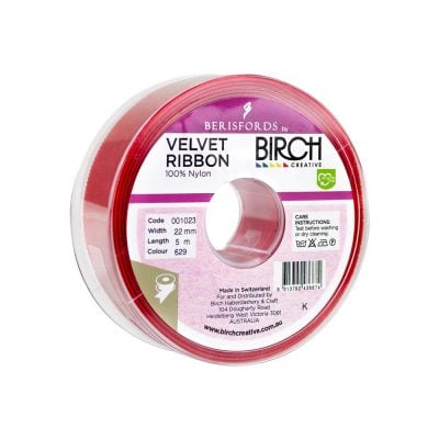 RIBBON SWISS VELVET 22MMx5MT